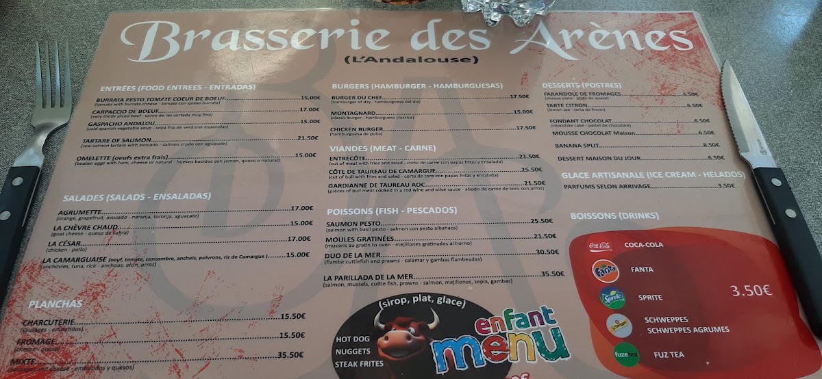 Menu Brasserie Des Arènes-8